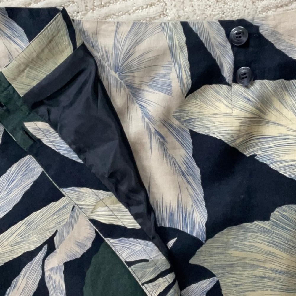 Vintage JNY Tropical Print Linen Wrap Skirt - Picture 9 of 9